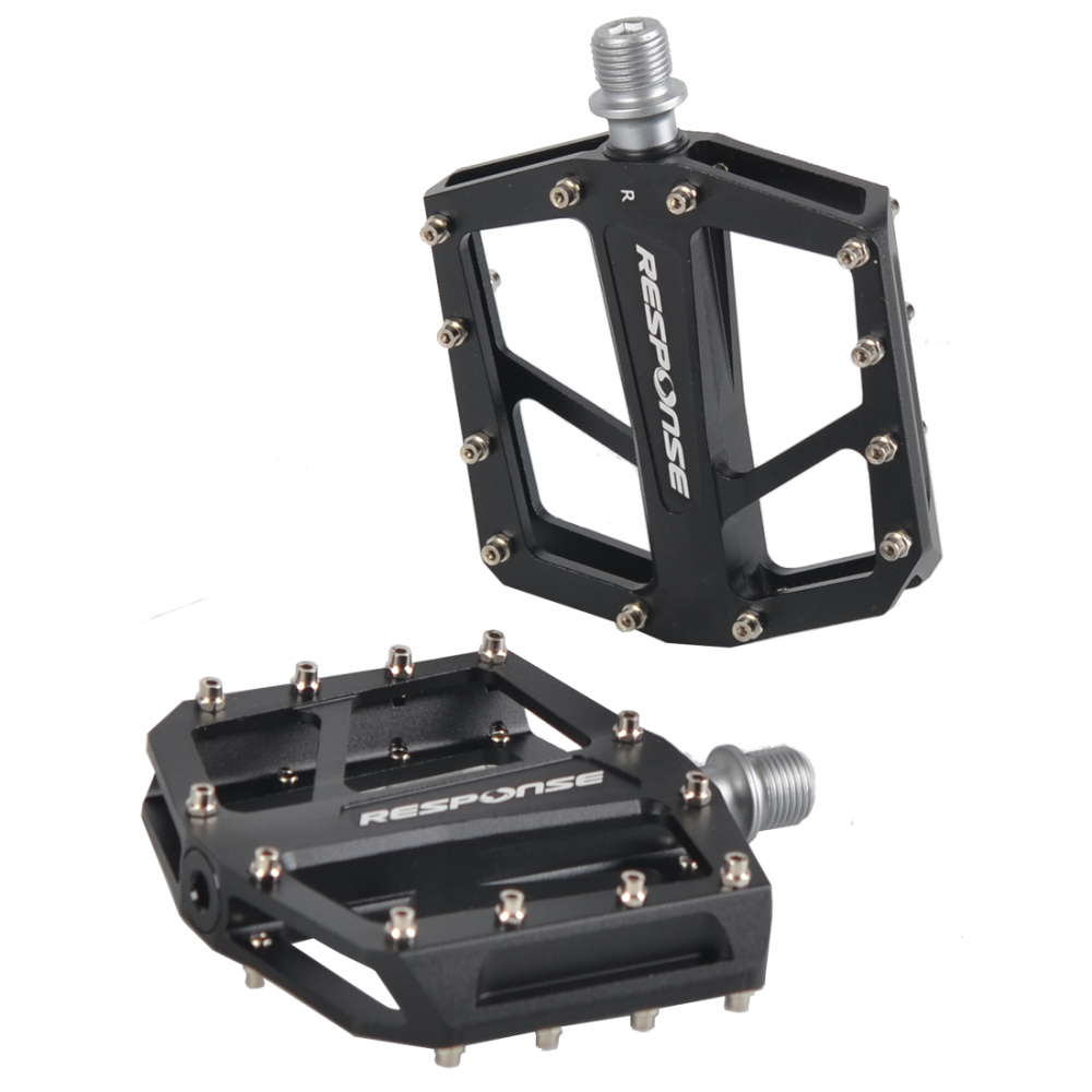 Response Flat Pedale MTB, 9/16" 7mm Lager gedichtet, black AL6061 24 Pin Format: 94x95mm