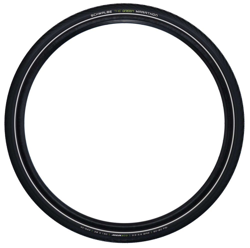 Schwalbe Pneu Green Marathon, GG, Starr mit Reflexstreifen, black