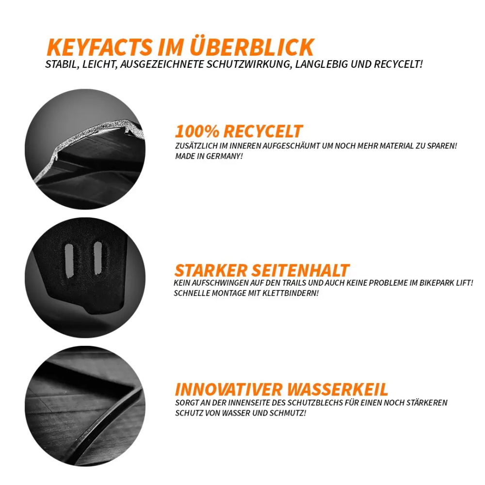 Unleazhed Schutzblech Mountainbike vorn M02 Klettbinder